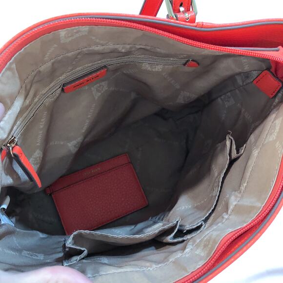 Anne Klein Tangerine Orange Lily Tote Bag - Picture 7 of 8